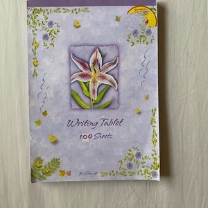 Vintage Violet Floral Writing Tablet with 100 Sheets
